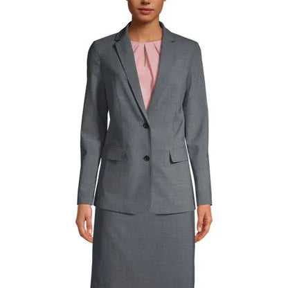 School Uniform Women's Washable Wool Two Button Traditional Blazer