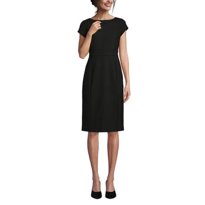 Women's Washable Wool Piped Sheath Dress