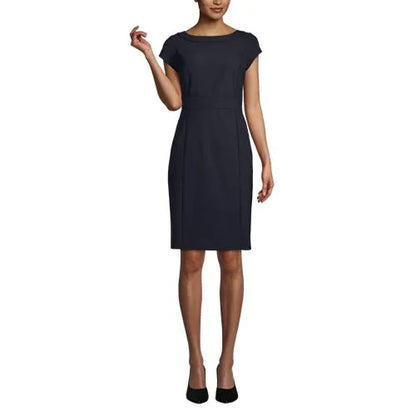Women's Washable Wool Piped Sheath Dress