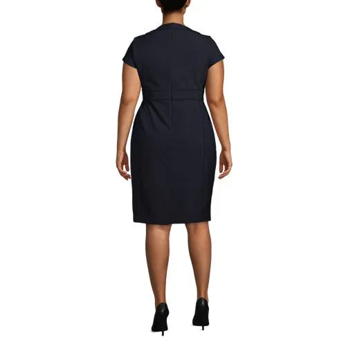 Women's Washable Wool Piped Sheath Dress