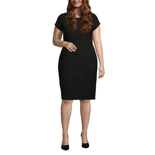 Women's Washable Wool Piped Sheath Dress