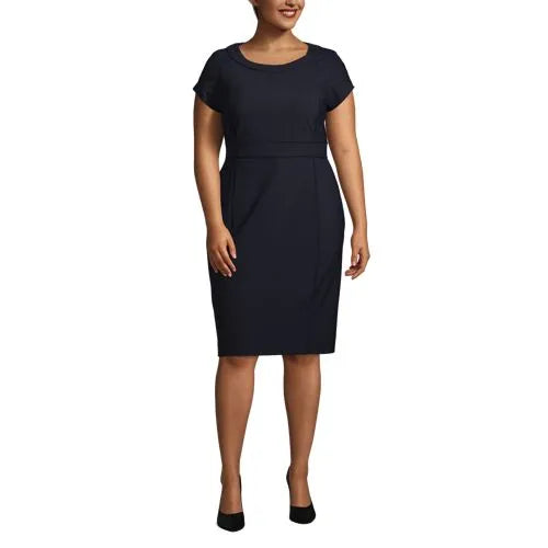 Women's Washable Wool Piped Sheath Dress