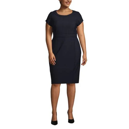 Women's Washable Wool Piped Sheath Dress