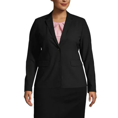 School Uniform Women's Washable Wool Two Button Traditional Blazer