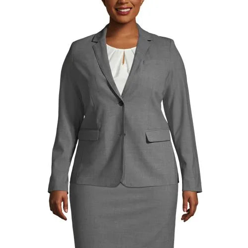 School Uniform Women's Washable Wool Two Button Traditional Blazer
