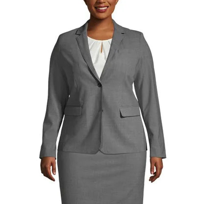 School Uniform Women's Washable Wool Two Button Traditional Blazer