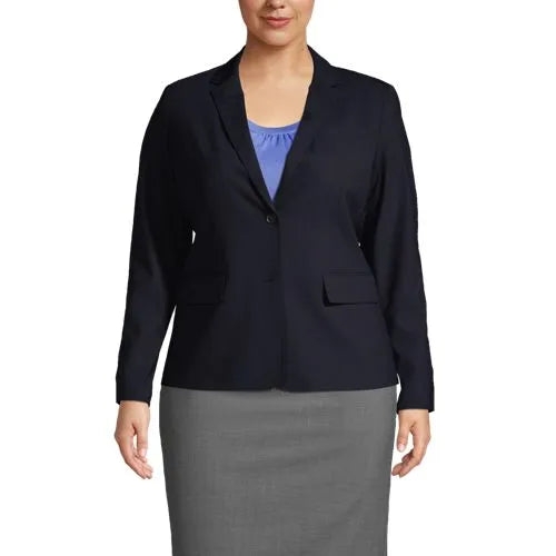 School Uniform Women's Washable Wool Two Button Traditional Blazer