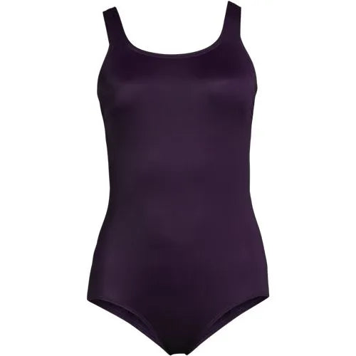 Women's Mastectomy Scoop Neck Tugless Sporty One Piece Swimsuit