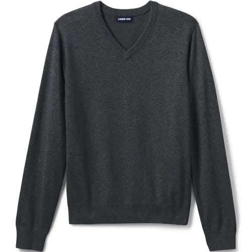Men's Cotton Modal Fine Gauge V-neck Sweater