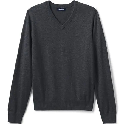 Men's Cotton Modal Fine Gauge V-neck Sweater