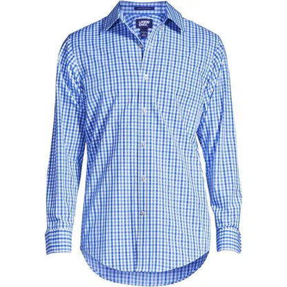 Men's Long Sleeve Straight Collar Patterned Broadcloth Shirt