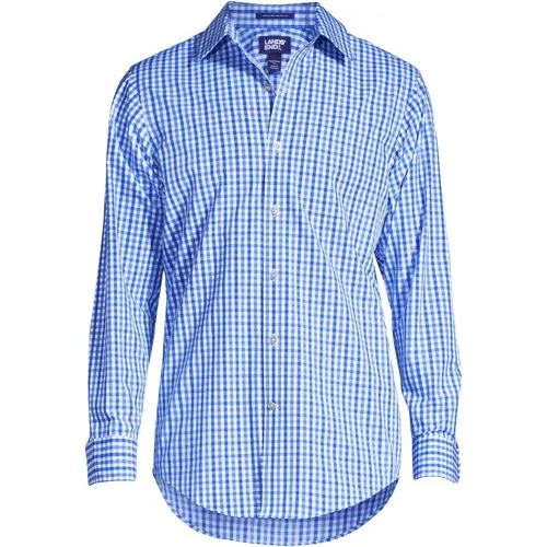 Men's Long Sleeve Straight Collar Patterned Broadcloth Shirt