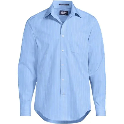 Men's Long Sleeve Straight Collar Patterned Broadcloth Shirt