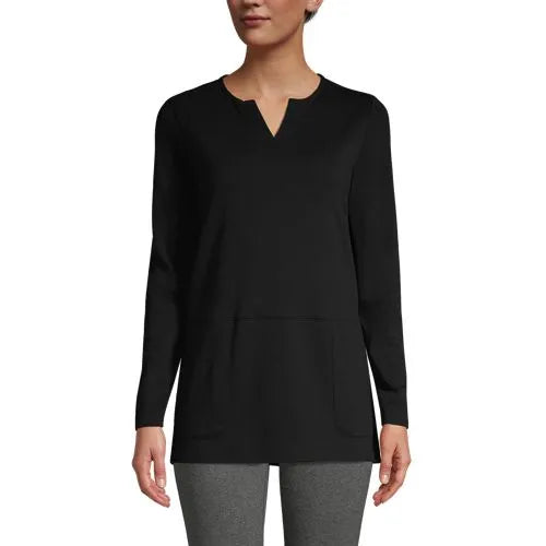 Women's Cotton Polyester Long Sleeve Tunic with Pockets