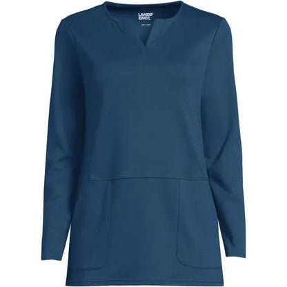 Women's Cotton Polyester Long Sleeve Tunic with Pockets