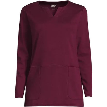 Women's Cotton Polyester Long Sleeve Tunic with Pockets