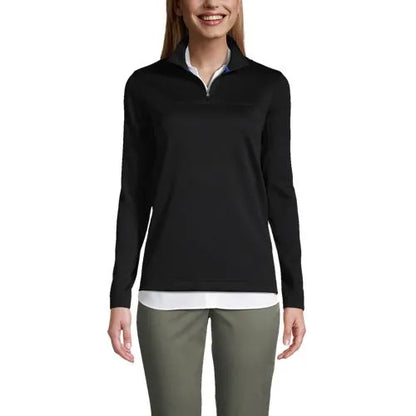 School Uniform Women's Textured Quarter Zip Pullover