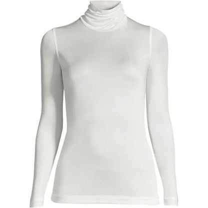 Women's Plus Size Silk Interlock Turtleneck Long Underwear Top