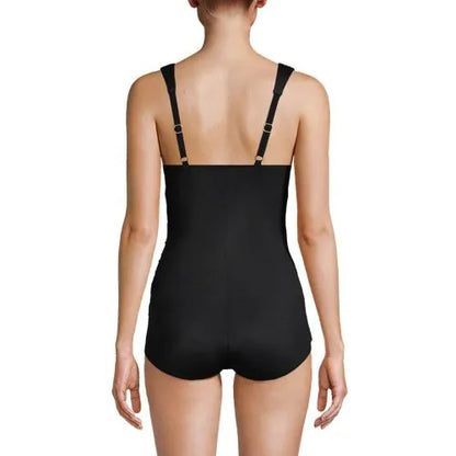 Women's Mastectomy SlenderSuit Tummy Control Chlorine Resistant Skirted One Piece Swimsuit