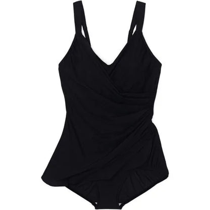 Women's Mastectomy SlenderSuit Tummy Control Chlorine Resistant Skirted One Piece Swimsuit