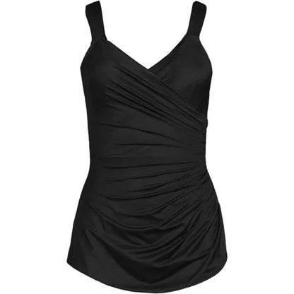 Women's Mastectomy SlenderSuit Tummy Control Chlorine Resistant Skirted One Piece Swimsuit