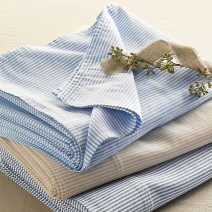 Cotton Oxford Stripe Bed Sheet Set