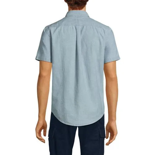 Men's Short Sleeve Button Down Chambray Shirt