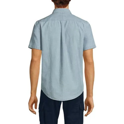 Men's Short Sleeve Button Down Chambray Shirt