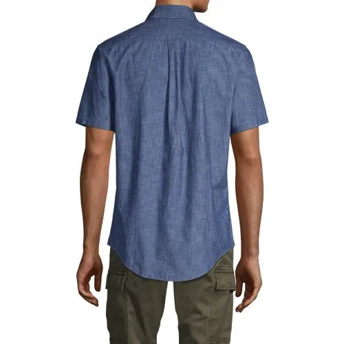 Men's Short Sleeve Button Down Chambray Shirt