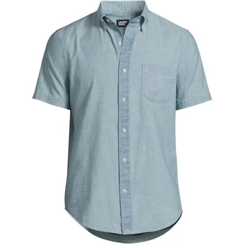 Men's Short Sleeve Button Down Chambray Shirt
