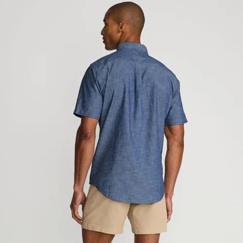 Men's Short Sleeve Button Down Chambray Shirt