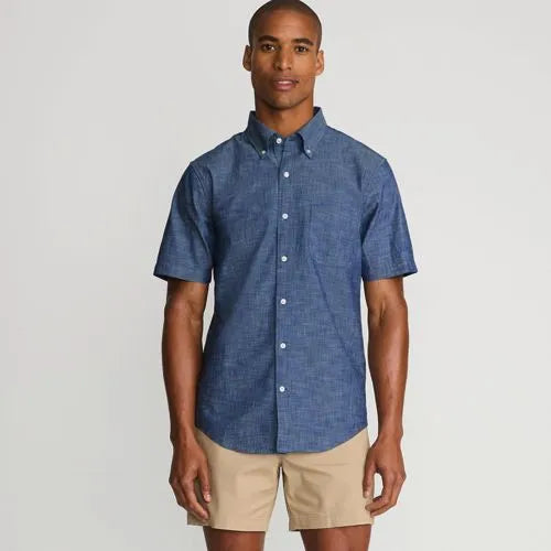Men's Short Sleeve Button Down Chambray Shirt