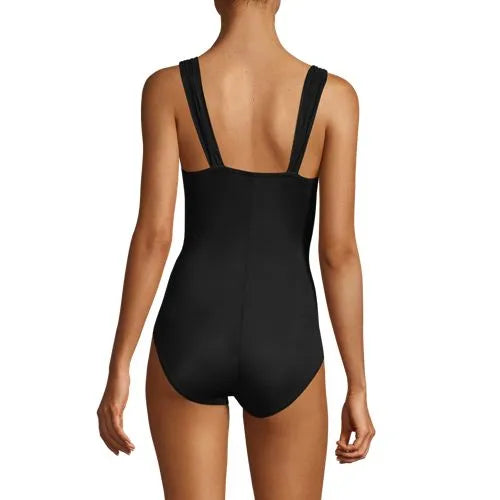 Women's Mastectomy SlenderSuit Grecian Tummy Control One Piece Swimsuit