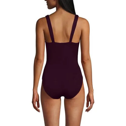 Women's Mastectomy SlenderSuit Grecian Tummy Control One Piece Swimsuit