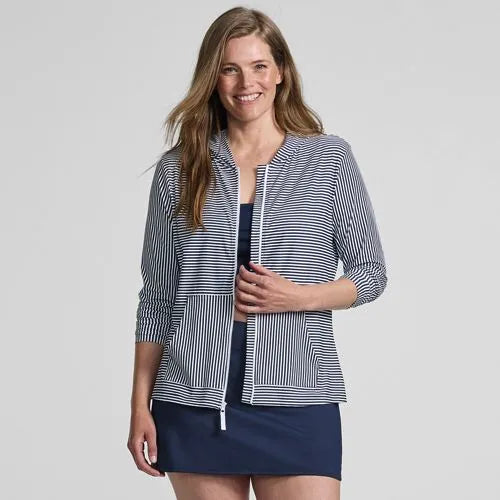 Women's SunShade UPF 50 Hooded Zip Front Rash Guard