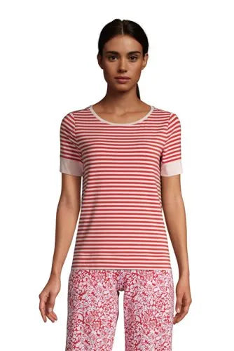 Women's Lounge Short Sleeve Crewneck Pajama T-shirt