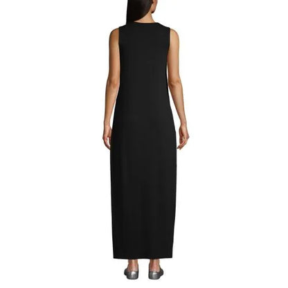 Women's Cotton Jersey Sleeveless Swim Cover-up Maxi Dress