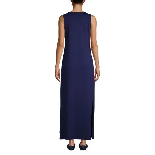 Women's Cotton Jersey Sleeveless Swim Cover-up Maxi Dress