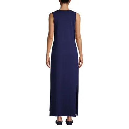 Women's Cotton Jersey Sleeveless Swim Cover-up Maxi Dress