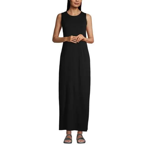 Women's Cotton Jersey Sleeveless Swim Cover-up Maxi Dress