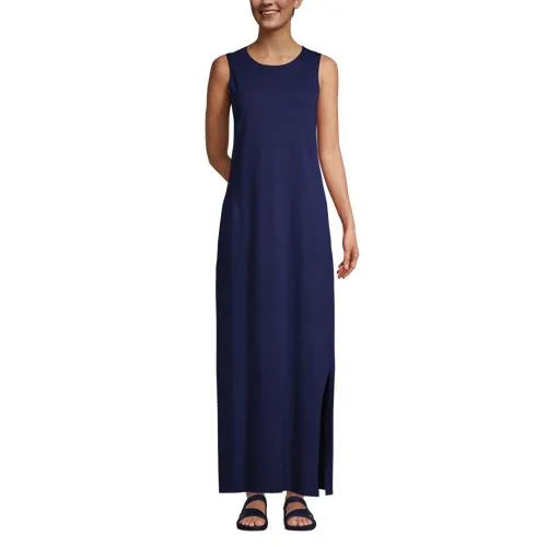 Women's Cotton Jersey Sleeveless Swim Cover-up Maxi Dress