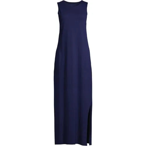 Women's Cotton Jersey Sleeveless Swim Cover-up Maxi Dress