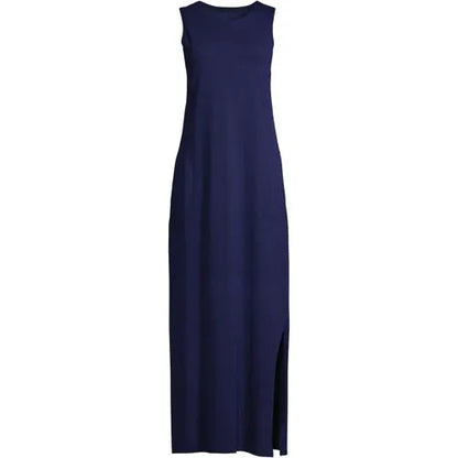 Women's Cotton Jersey Sleeveless Swim Cover-up Maxi Dress