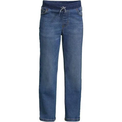 Boys Iron Knee Stretch Pull On Denim Jeans