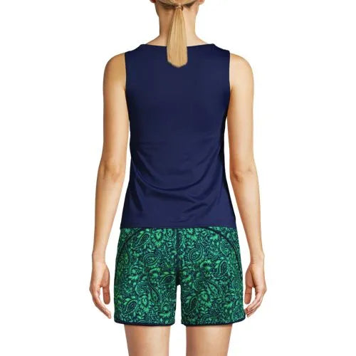 Women's Mastectomy High Neck UPF 50 Sun Protection Modest Tankini Swimsuit Top