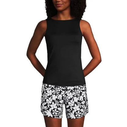 Women's Mastectomy High Neck UPF 50 Sun Protection Modest Tankini Swimsuit Top