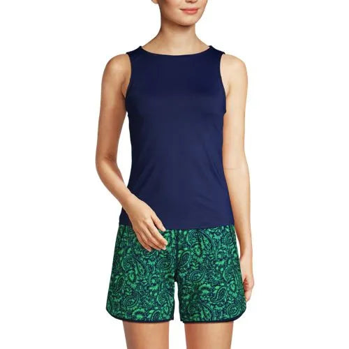 Women's Mastectomy High Neck UPF 50 Sun Protection Modest Tankini Swimsuit Top
