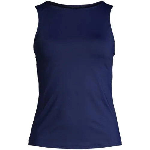 Women's Mastectomy High Neck UPF 50 Sun Protection Modest Tankini Swimsuit Top