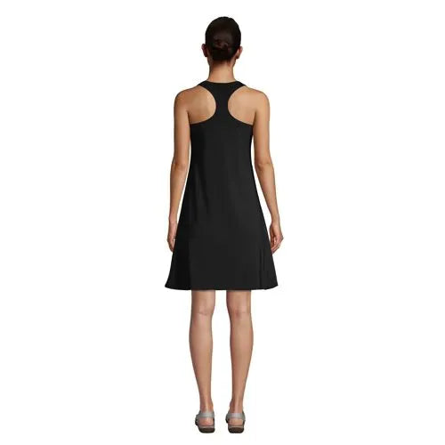 Women's Chlorine Resistant Scoop Neck Dresskini Swim Cover-up Dress No Panty