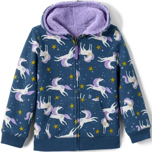Kids Reversible Sherpa Fleece Hoodie